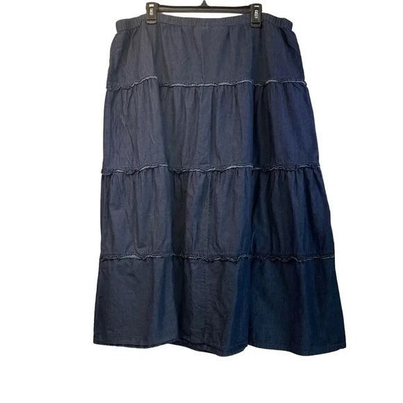 Avenue Jeans Womens 14/16 Blue Jean Elastic Waist HOBO/Cottage core Skirt - Picture 1 of 10
